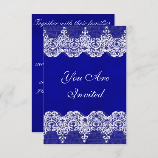 結婚の王室の招待状素朴&レース 招待状 (正面/裏面)
