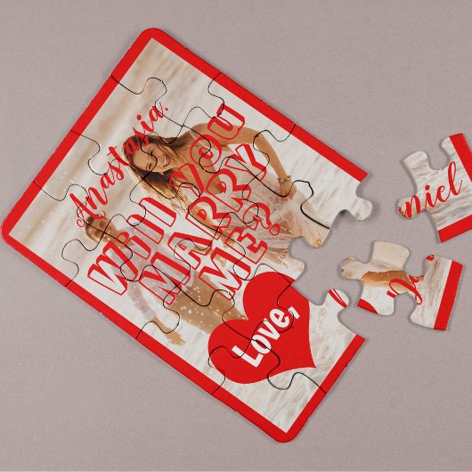 結婚の申し出は私にあなたの写真の赤と結婚する ジグソーパズル