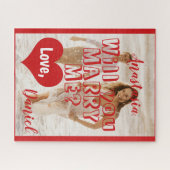 結婚の申し出は私にあなたの写真の赤と結婚する ジグソーパズル (横)