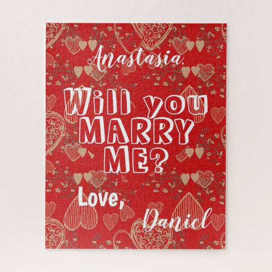 結婚の申し込みパーソナライズされたを持って行く ジグソーパズル (縦)