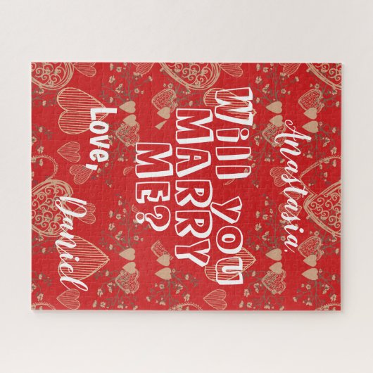 結婚の申し込みパーソナライズされたを持って行く ジグソーパズル (横)