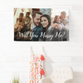 結婚の申し込み私と結婚する3色写真 横断幕 (インサイチュ)