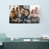 結婚の申し込み私と結婚する3色写真 横断幕 (トレードショー)