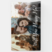 結婚の申し込み私と結婚する3色写真 横断幕 (縦)