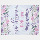 結婚の申し込み – 私と結婚してくれるか? フリースブランケット (正面(横))