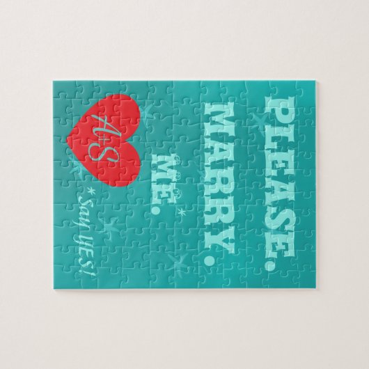 結婚の申パーソナライズされたし出は私と結婚して下さい ジグソーパズル (横)