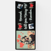 結婚の申出 | レトロポップ・アートのアートロマンチック 横断幕 (縦)