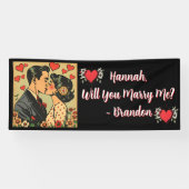 結婚の申出 | レトロミッドセンチュリーロマンチック 横断幕 (横)