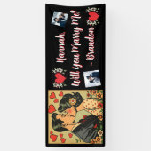 結婚の申出 | レトロミッドセンチュリーロマンチック 横断幕 (縦)