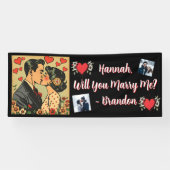 結婚の申出 | レトロミッドセンチュリーロマンチック 横断幕 (横)