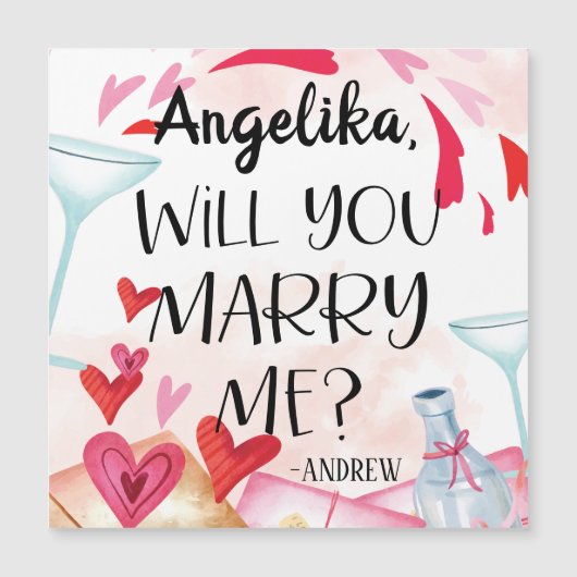 結婚の申出 |私と結婚してくれる？名前をカスタムする (正面)