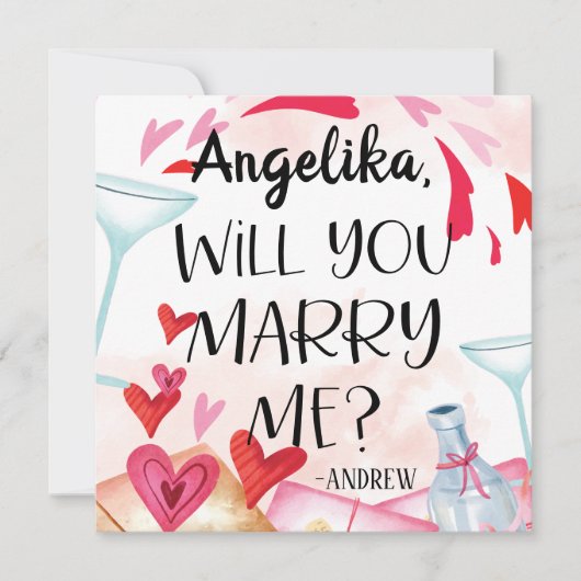 結婚の申出 |私と結婚してくれる？名前をカスタムする (正面)