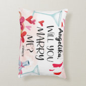 結婚の申出 |私と結婚してくれる？名前をカスタムする アクセントクッション (裏面(縦))