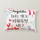結婚の申出 |私と結婚してくれる？名前をカスタムする アクセントクッション (裏面)