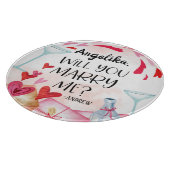 結婚の申出 |私と結婚してくれる？名前をカスタムする カッティングボード (角)