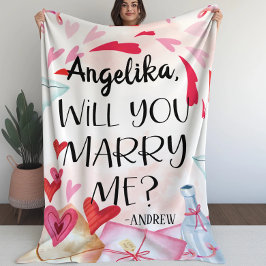 結婚の申出 |私と結婚してくれる？名前をカスタムする シェルパブランケット