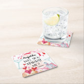 結婚の申出 |私と結婚してくれる？名前をカスタムする スクエアペーパーコースター (インサイチュ)
