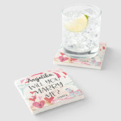 結婚の申出 |私と結婚してくれる?名前をカスタムする ストーンコースター (横)