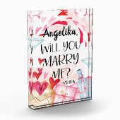 結婚の申出 |私と結婚してくれる？名前をカスタムする フォトブロック (左)