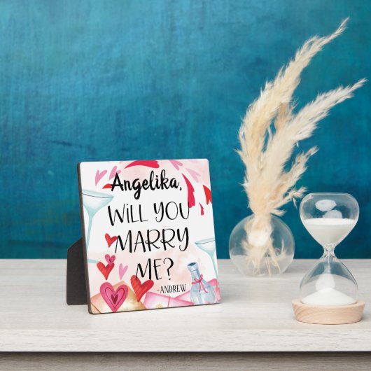 結婚の申出 |私と結婚してくれる？名前をカスタムする フォトプラーク (インサイチュ)