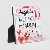 結婚の申出 |私と結婚してくれる？名前をカスタムする フォトプラーク (正面)