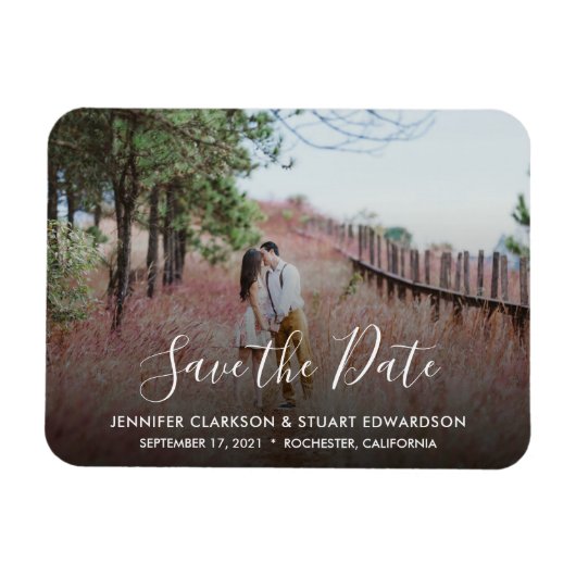 結婚の発表写真Date Magnetを保存 マグネット (横)