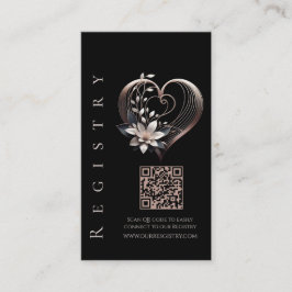 結婚の登録花モダン付きピンク色ハート 名刺