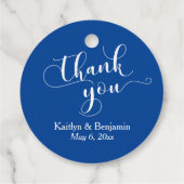 結婚の白オエレガントン深いブルーありがとう フェイバータグ (裏面)