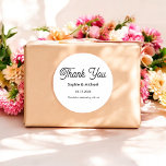 結婚の白黒ありがとう ラウンドシール<br><div class="desc">白結婚黒のステッカーありがとう。一致する商品については以下の店舗コレクションをご覧ください。</div>