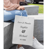 結婚の白黒クラシックシンプル ミディアムペーパーバッグ