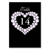 結婚の白黒ダイヤモンドのハート表 テーブルナンバー (裏面)