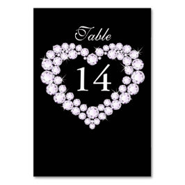 結婚の白黒ダイヤモンドのハート表 テーブルナンバー