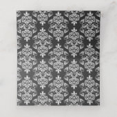 結婚の白黒ダマスクテーブル座席表 プレイスカード (内部開封)