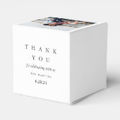 結婚の白黒パーソナライズされた写真 フェイバーボックス (裏面サイド)