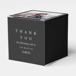 結婚の白黒パーソナライズされた写真 フェイバーボックス