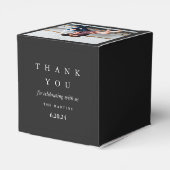 結婚の白黒パーソナライズされた写真 フェイバーボックス (裏面サイド)