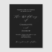 結婚の白黒フォーマルモダン品 マグネット招待状 (正面)