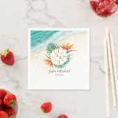 結婚の目的地パスポートコンパス スタンダードカクテルナプキン (インサイチュ)