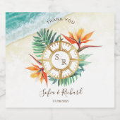 結婚の目的地パスポートコンパス スパークリングワインラベル (シングルラベル)