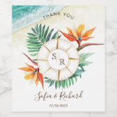 結婚の目的地パスポートコンパス ワインラベル (シングルラベル)