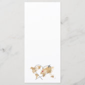 結婚の目的地金ゴールドの世界地図とハート メニュー (裏面)