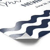 結婚の看板,グロー結婚スティック,海軍航海の フォトプリント (角)