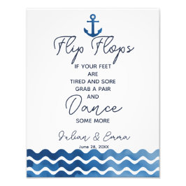 結婚の看板,ビーチサンダル結婚,海軍航海の フォトプリント