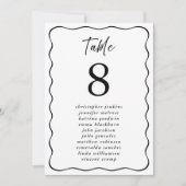 結婚の着座一覧の波形のゲストテーブル番号 招待状 (正面)