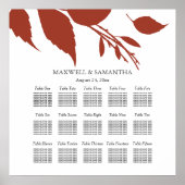 結婚の着座図エレガント焼きオ葉レンジ ポスター (正面)