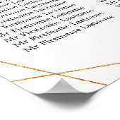 結婚の着座日花パープル幾何学模様8 ポスター (角)