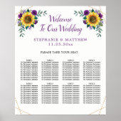 結婚の着座日花パープル幾何学模様8 ポスター (正面)