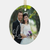 結婚の祈りの言葉の結婚式の写真のメリー上敷 セラミックオーナメント (右)