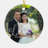 結婚の祈りの言葉の結婚式の写真のメリー上敷 セラミックオーナメント (正面)