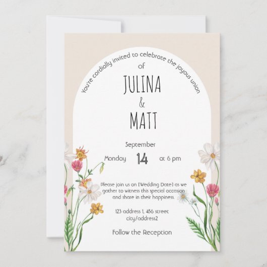 結婚の祝スタイル 招待状 (正面)